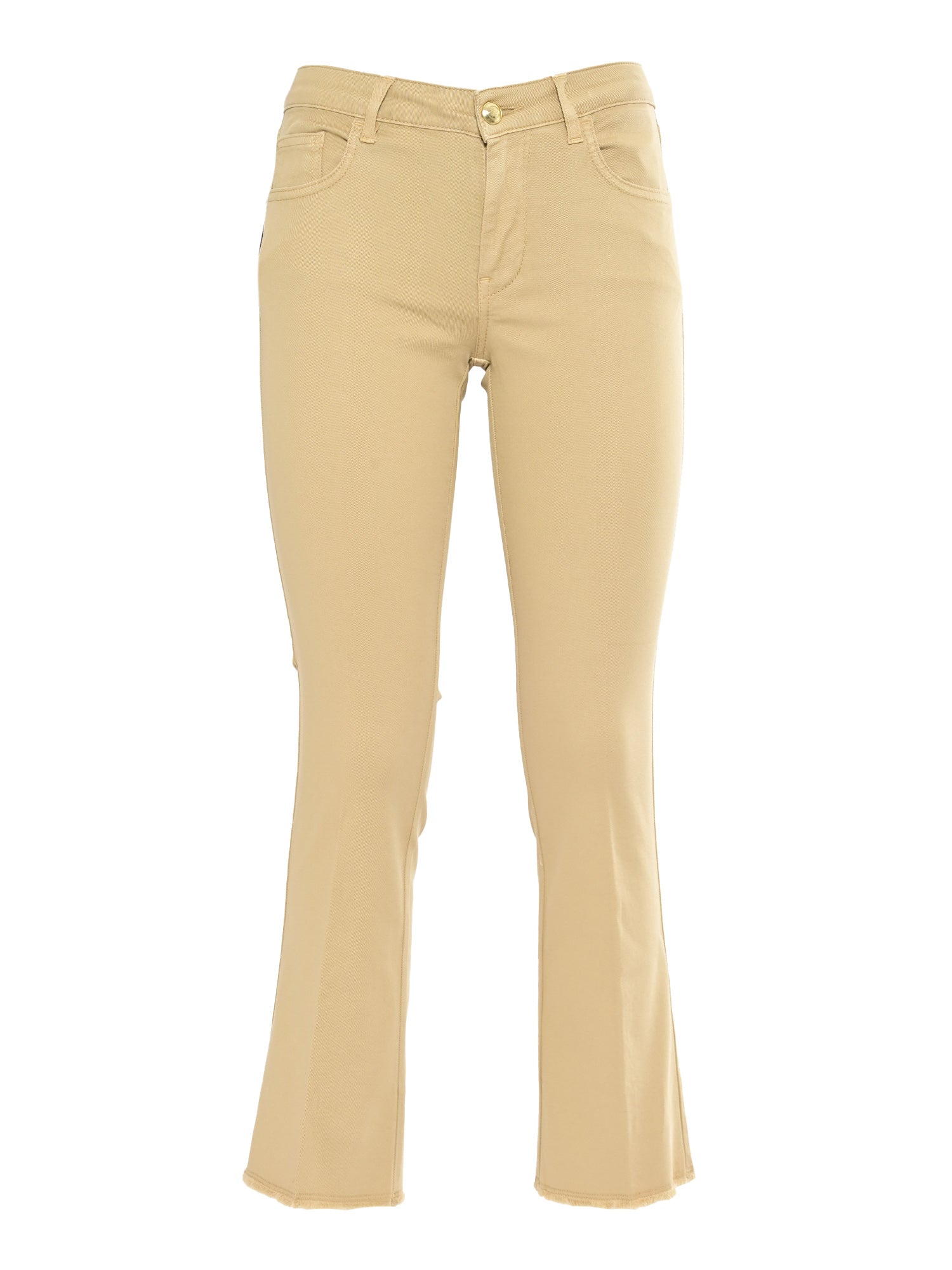 CROPPED PANTS Brown Cotton Elastane