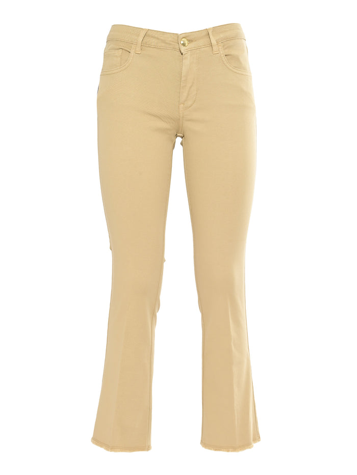 CROPPED PANTS Brown Cotton Elastane