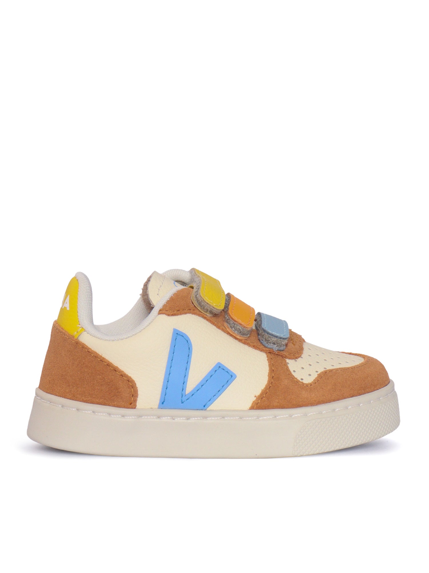 SMALL V-10 LEATHER CASHEW_AQUA_UMBER SNEAKERS Yellow Kid