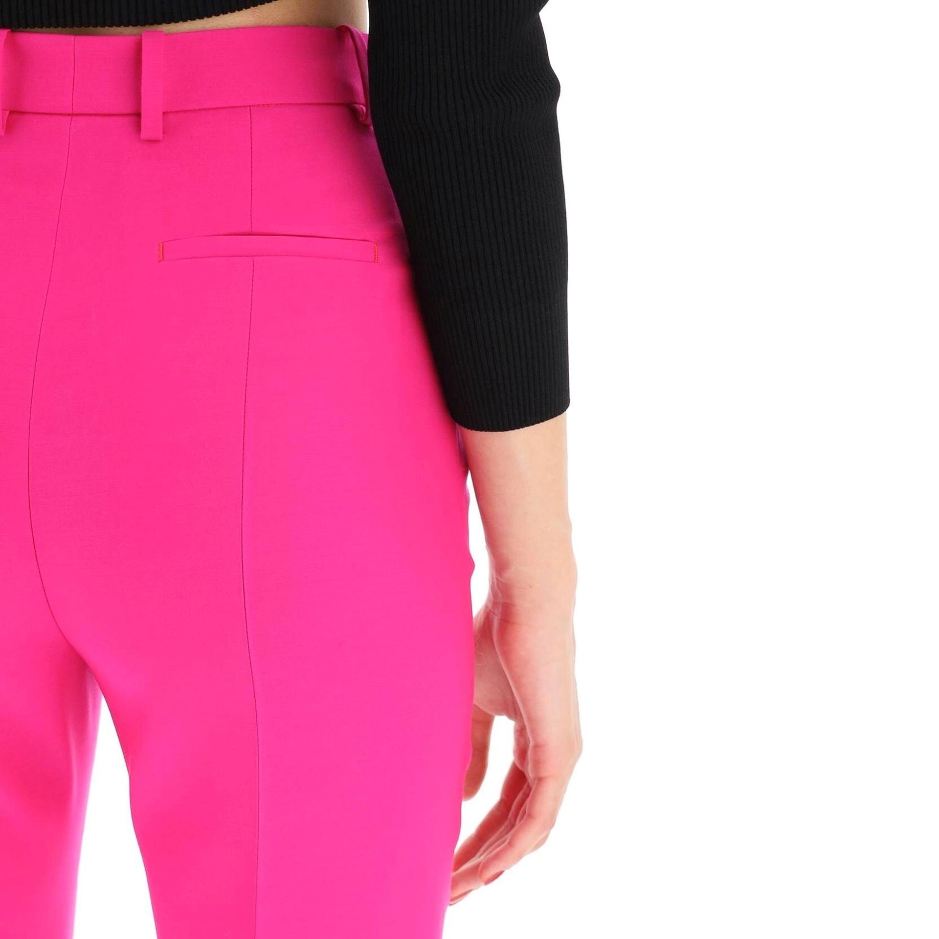 Alexander Mcqueen Classic Wool Trousers Pink
