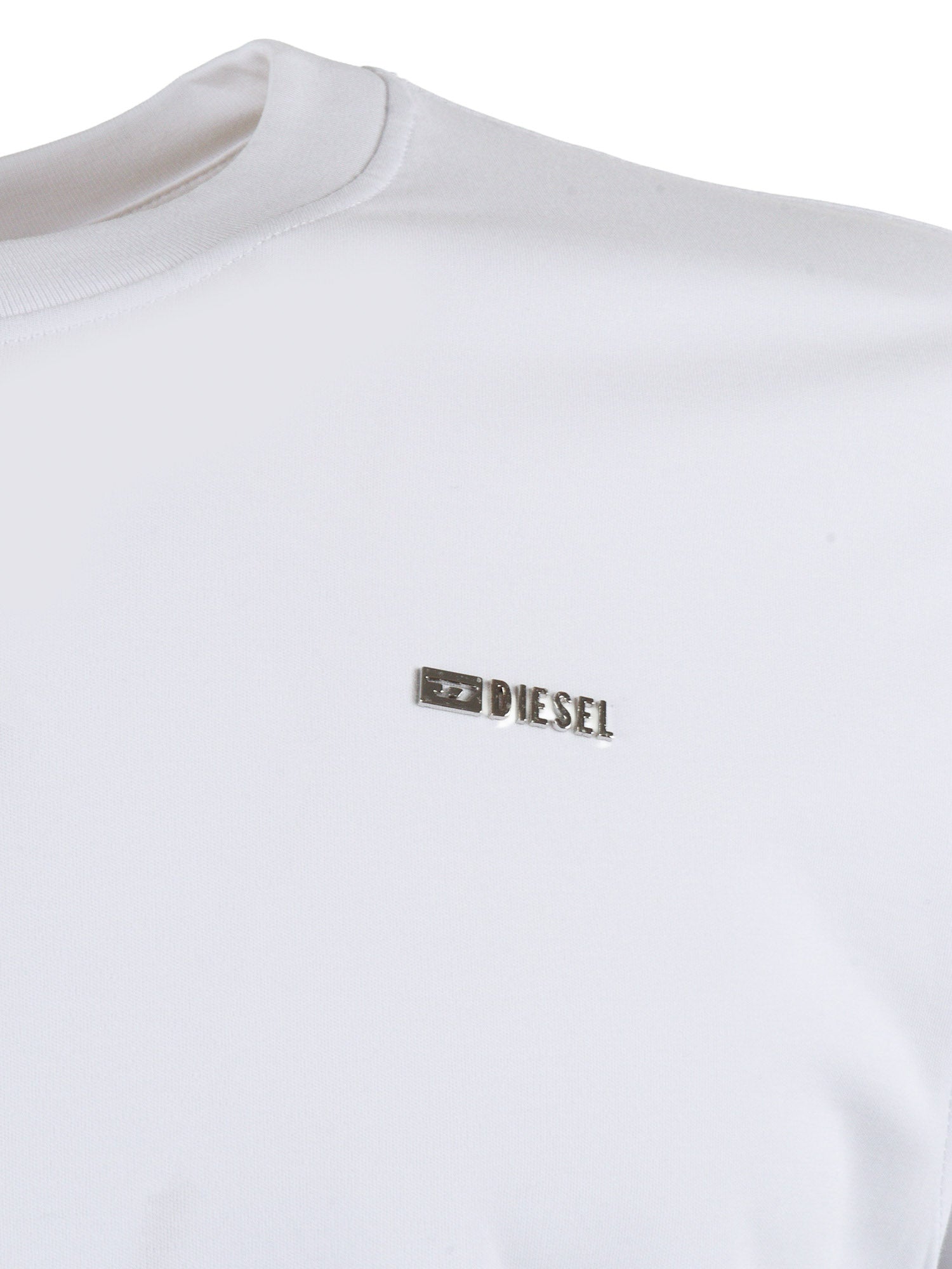 T-shirts White Cotton Rib Elastan Short Sleeves T-shirt