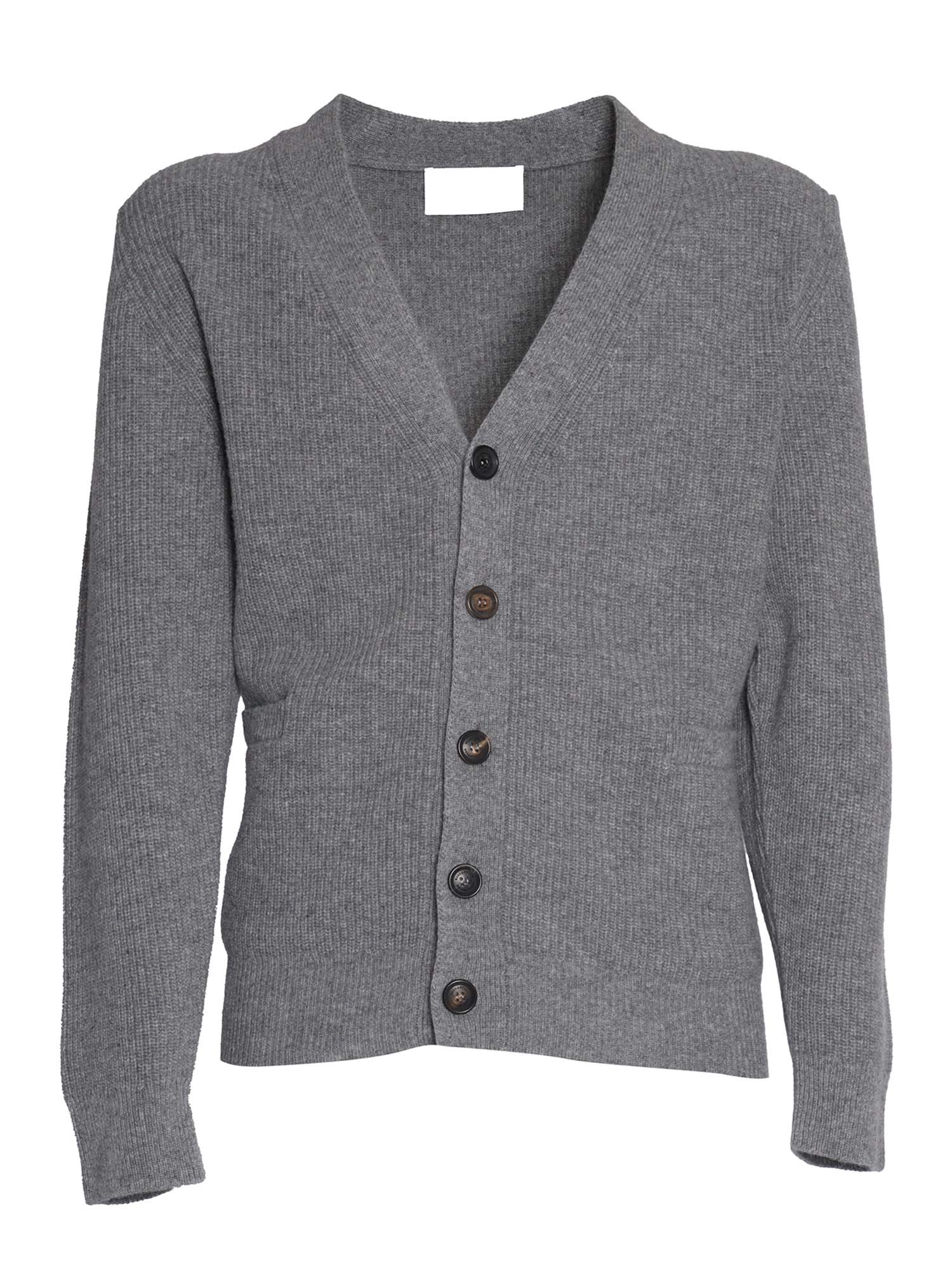 V-Neck Cardigan Grey Wool