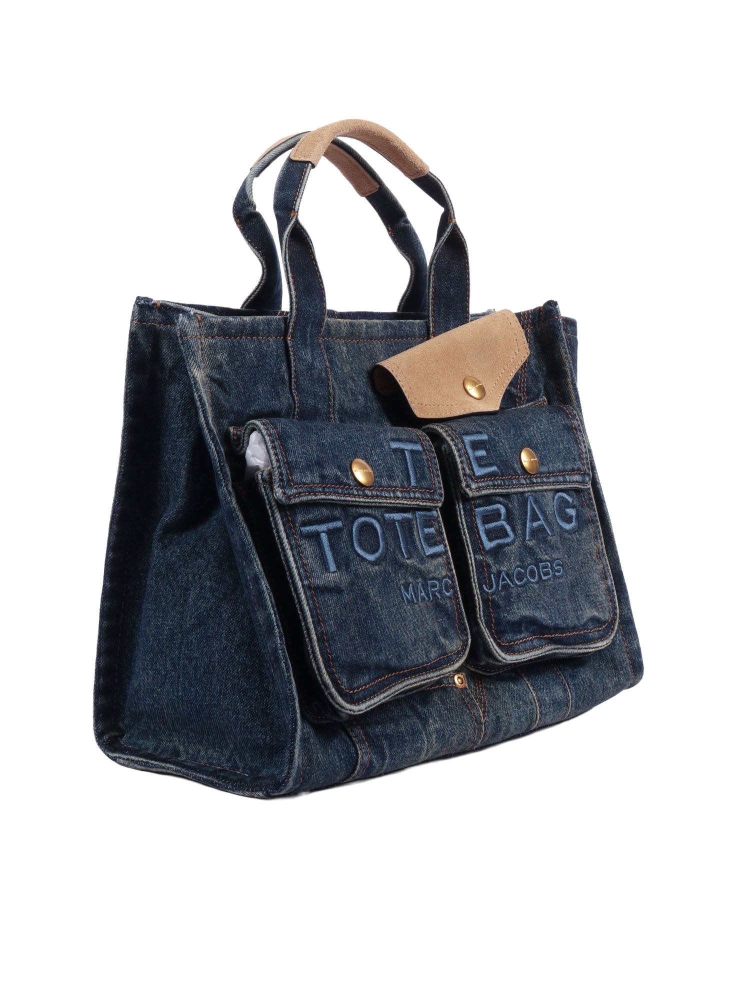 The Medium Tote Blue Cotton Polyester Handbag