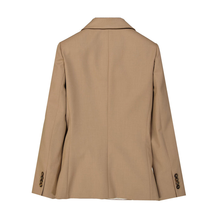 Wool Jacket Brown Polyamide Elastane