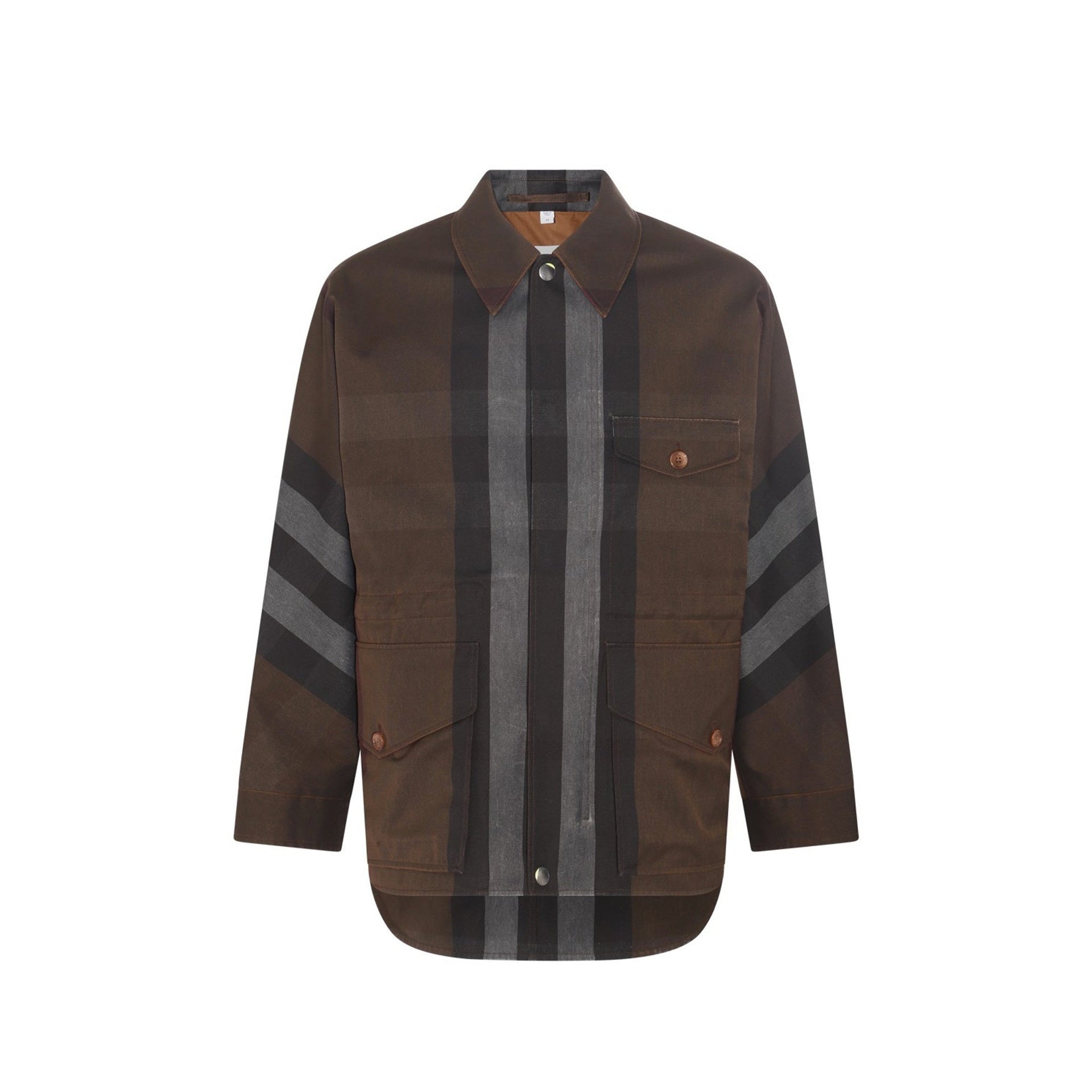 Parka Jacket Brown Cotton Polyester