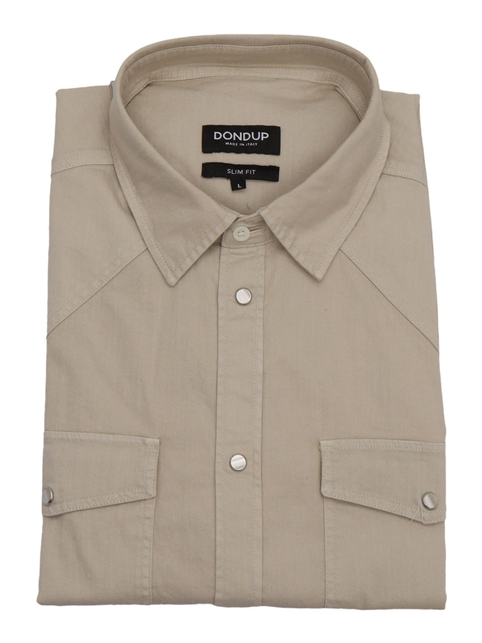 SHIRT Beige Cotton Elastan