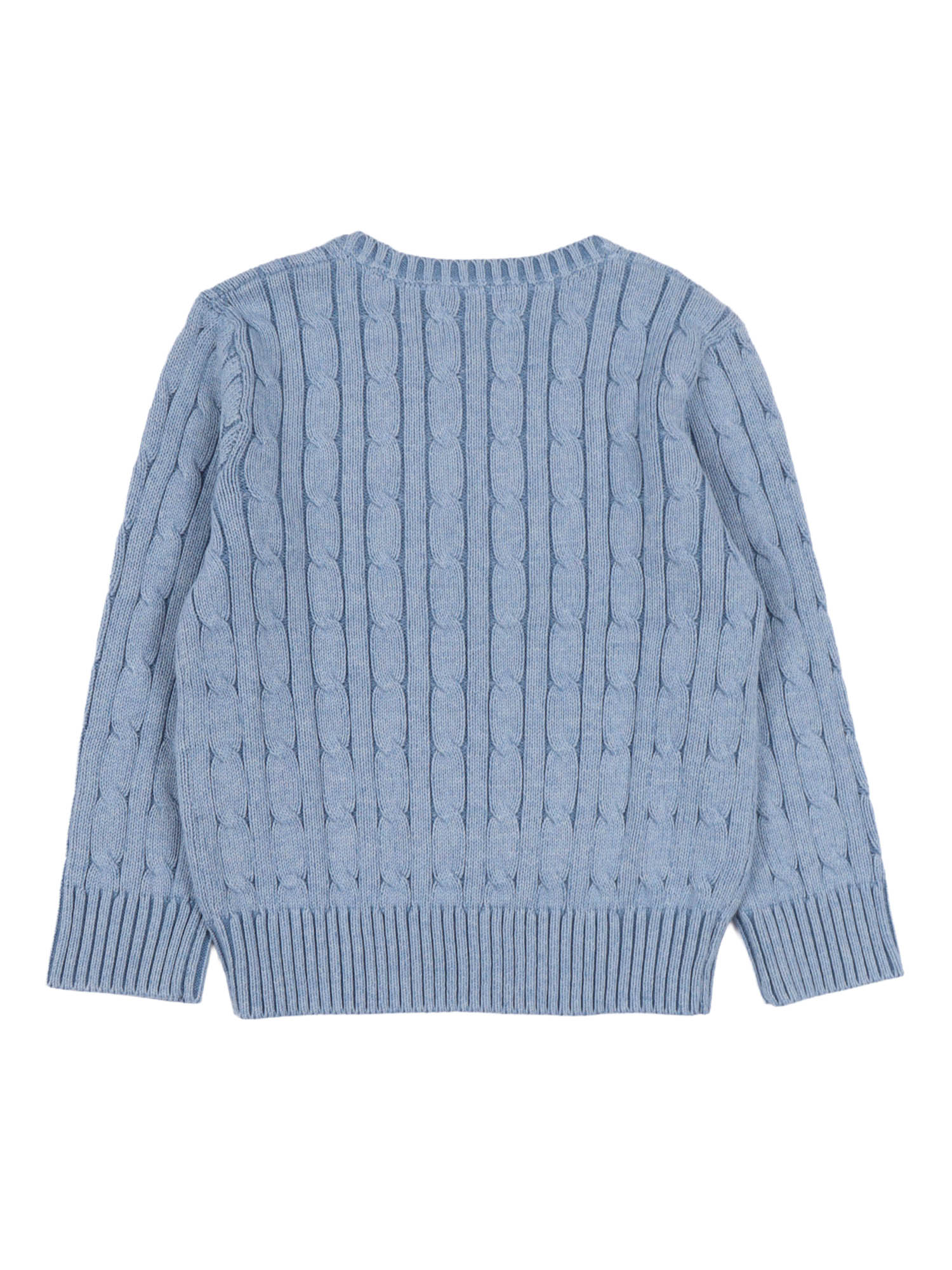 LS CABLE CN-TOPS-SWEATER Blue Cotton Crewneck