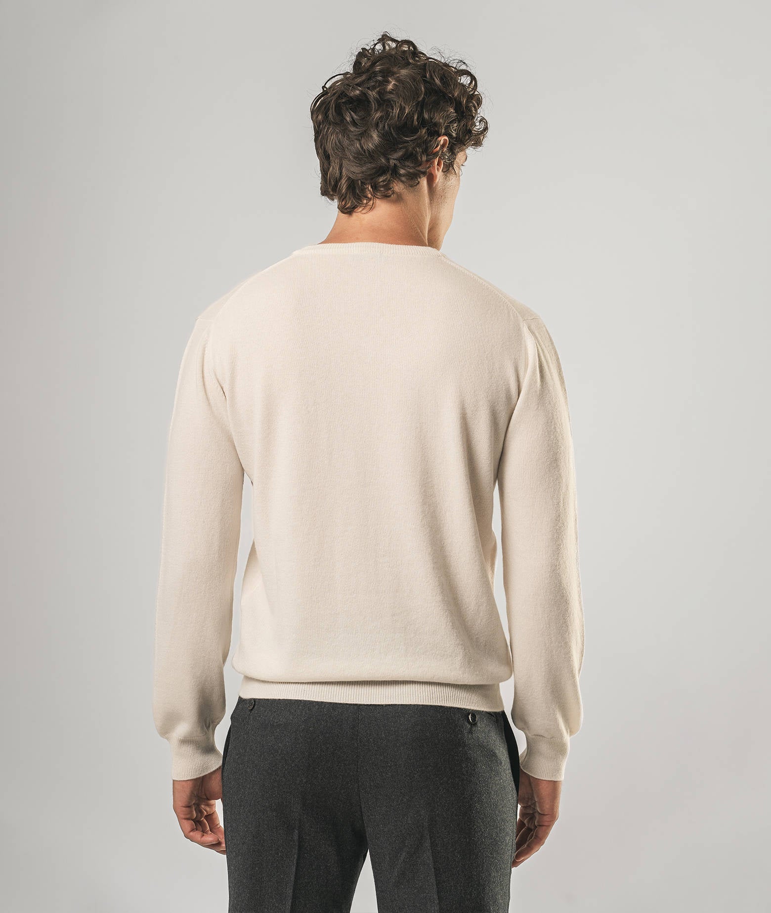 V-Neck Cashmere Sweater Stoccolma Ivory V Neck