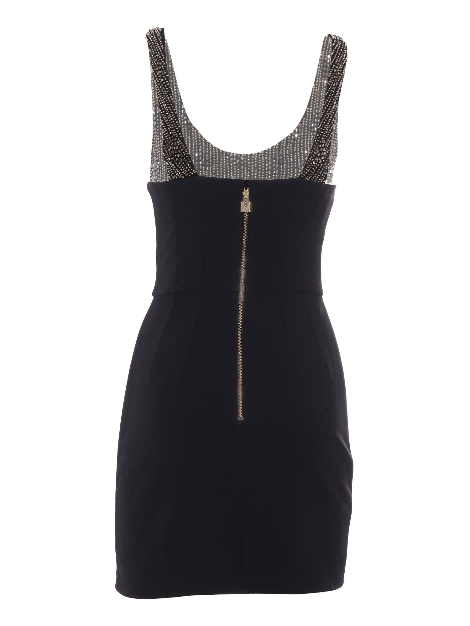 Black dress with beads Polyester Elastane Mini
