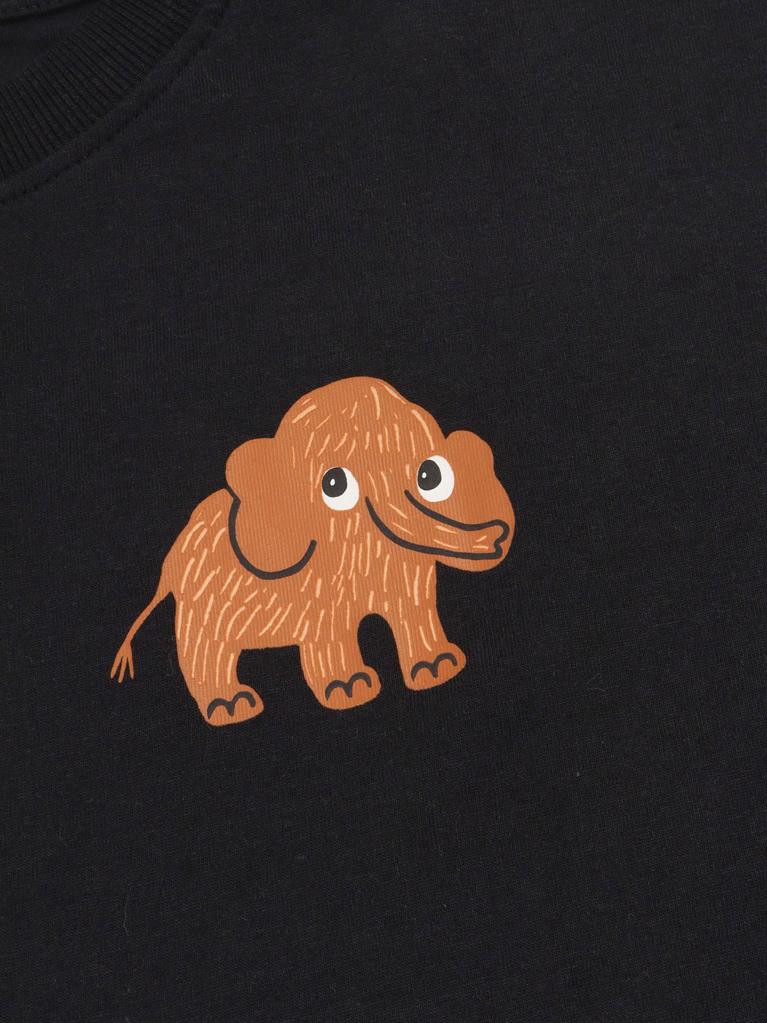 Mammoth Long Sleeve T-Shirt Black Organic Cotton Short Sleeves