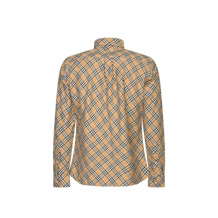 Sand Check Shirt Beige Cotton