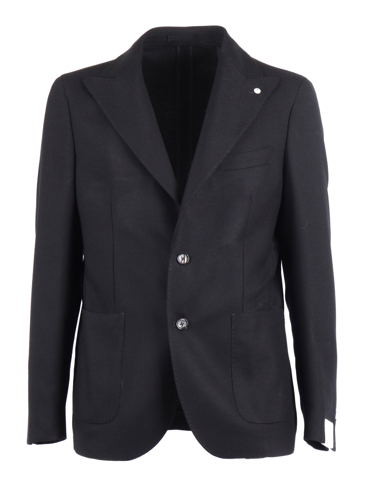 Jacket Black Virgin Wool Elastane Single Breasted