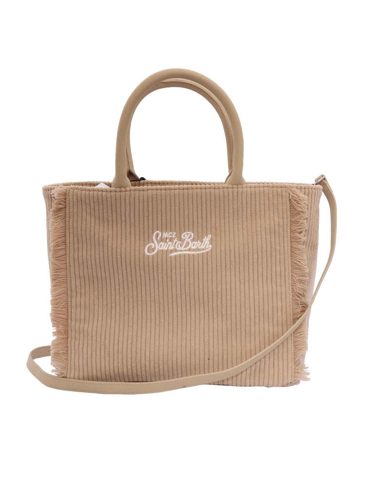 Colette Corduroy-12 Emb Beige Polyester Handbag