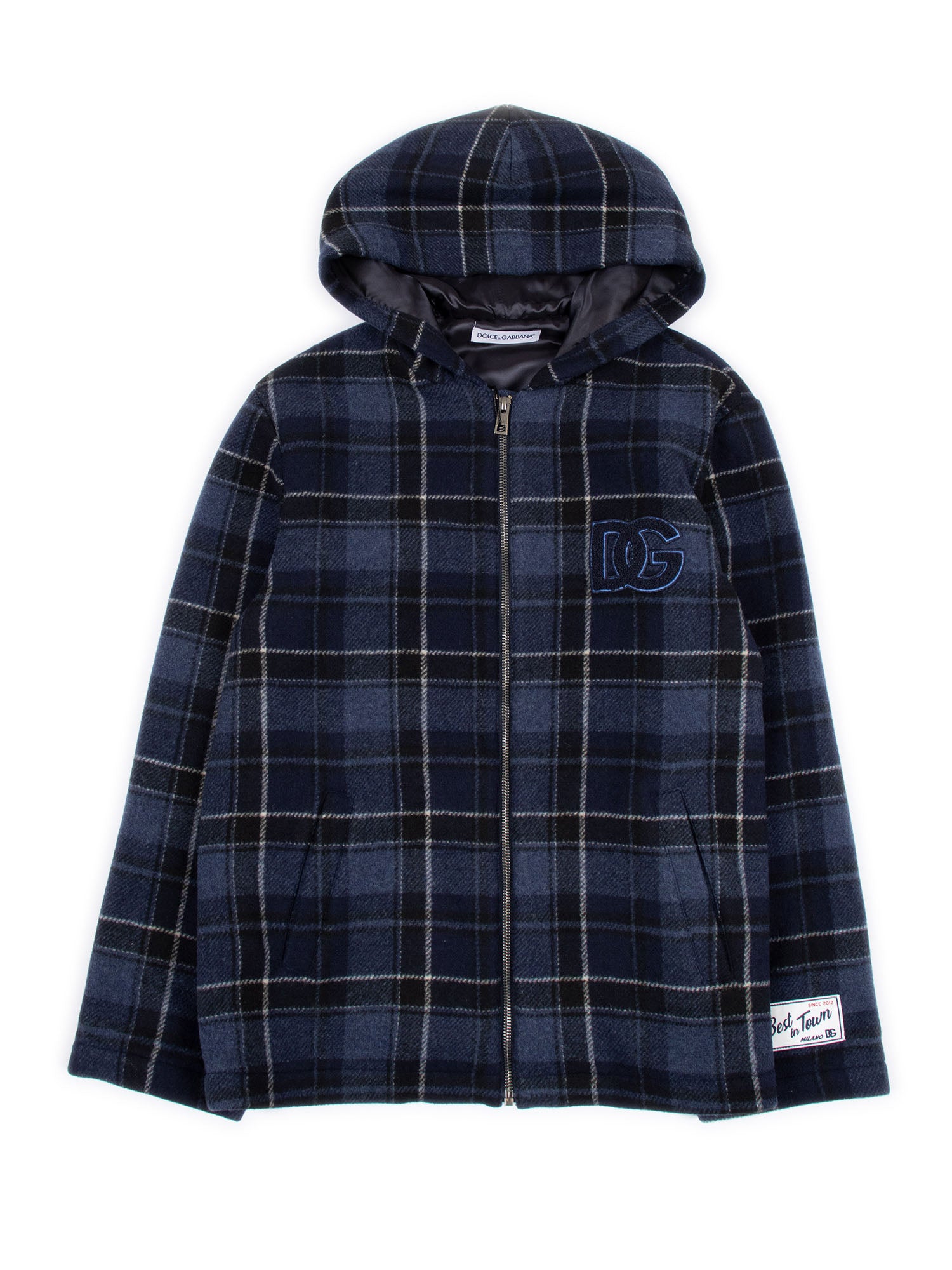 Coat Blue Polyamide Wool Lining Viscose