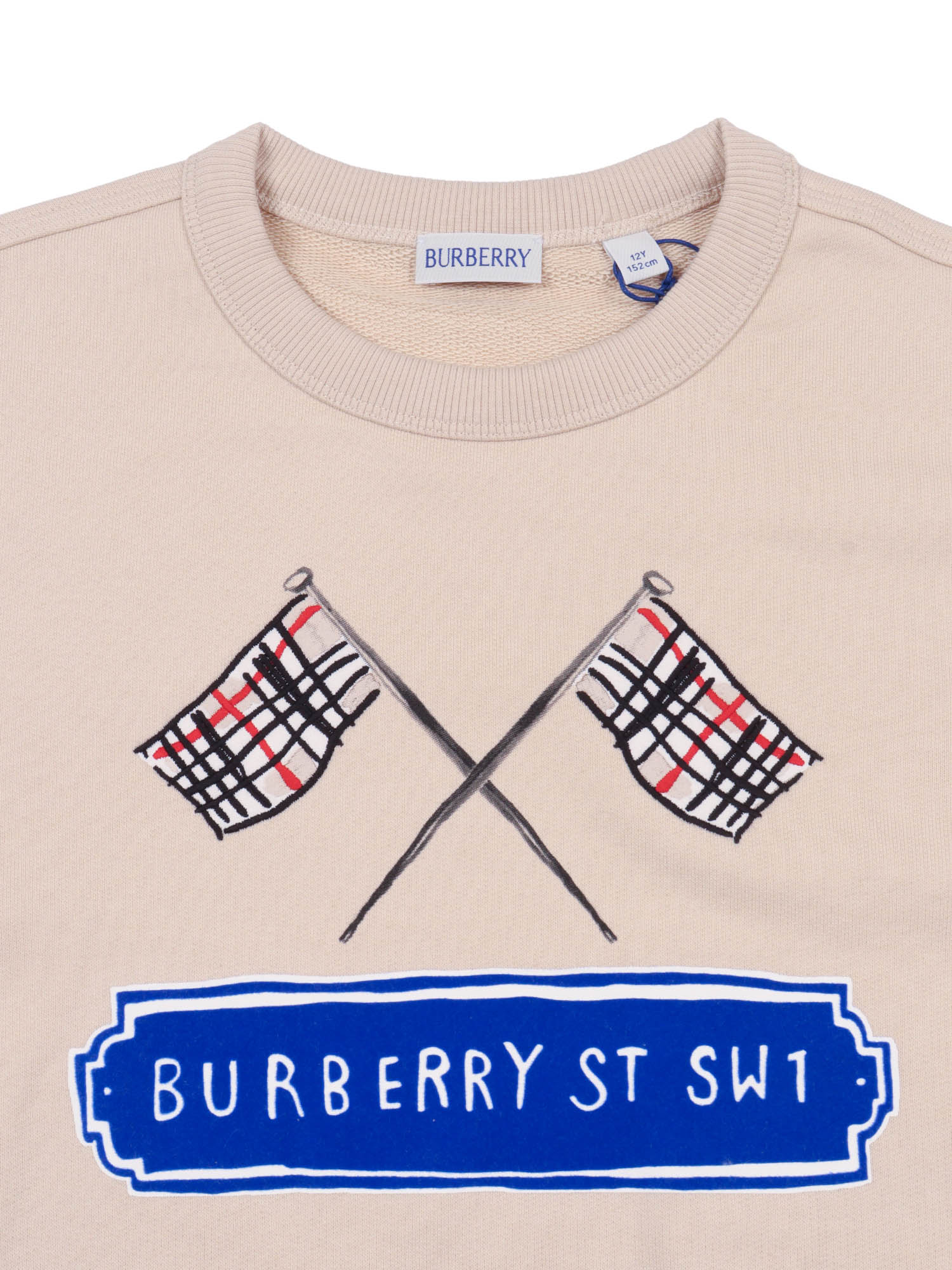 Kid Boy Sweaters White Cotton Crewneck