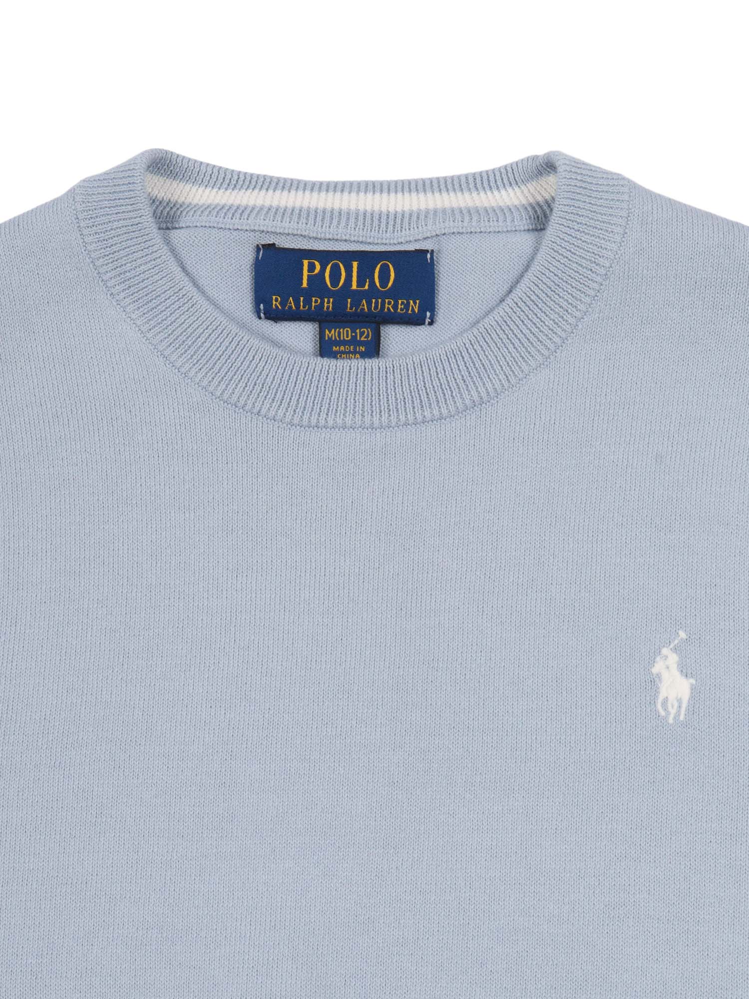 LS CN-TOPS-SWEATER Light Blue Cotton Crewneck