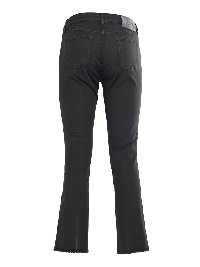 CROPPED PANTS Black Cotton Elastane