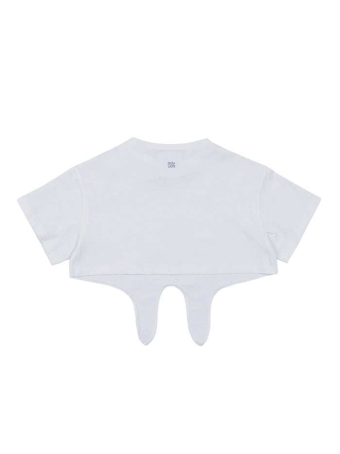 T-SHIRT-TOP White Cotton Elastane Short Sleeves T-shirt