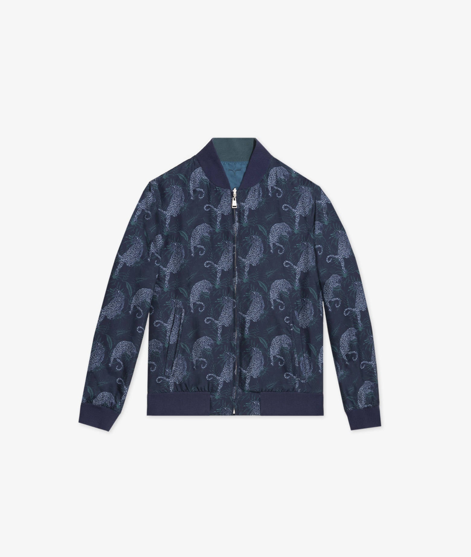 Silk Bomber Cheetah Blue Sportwear Blouson