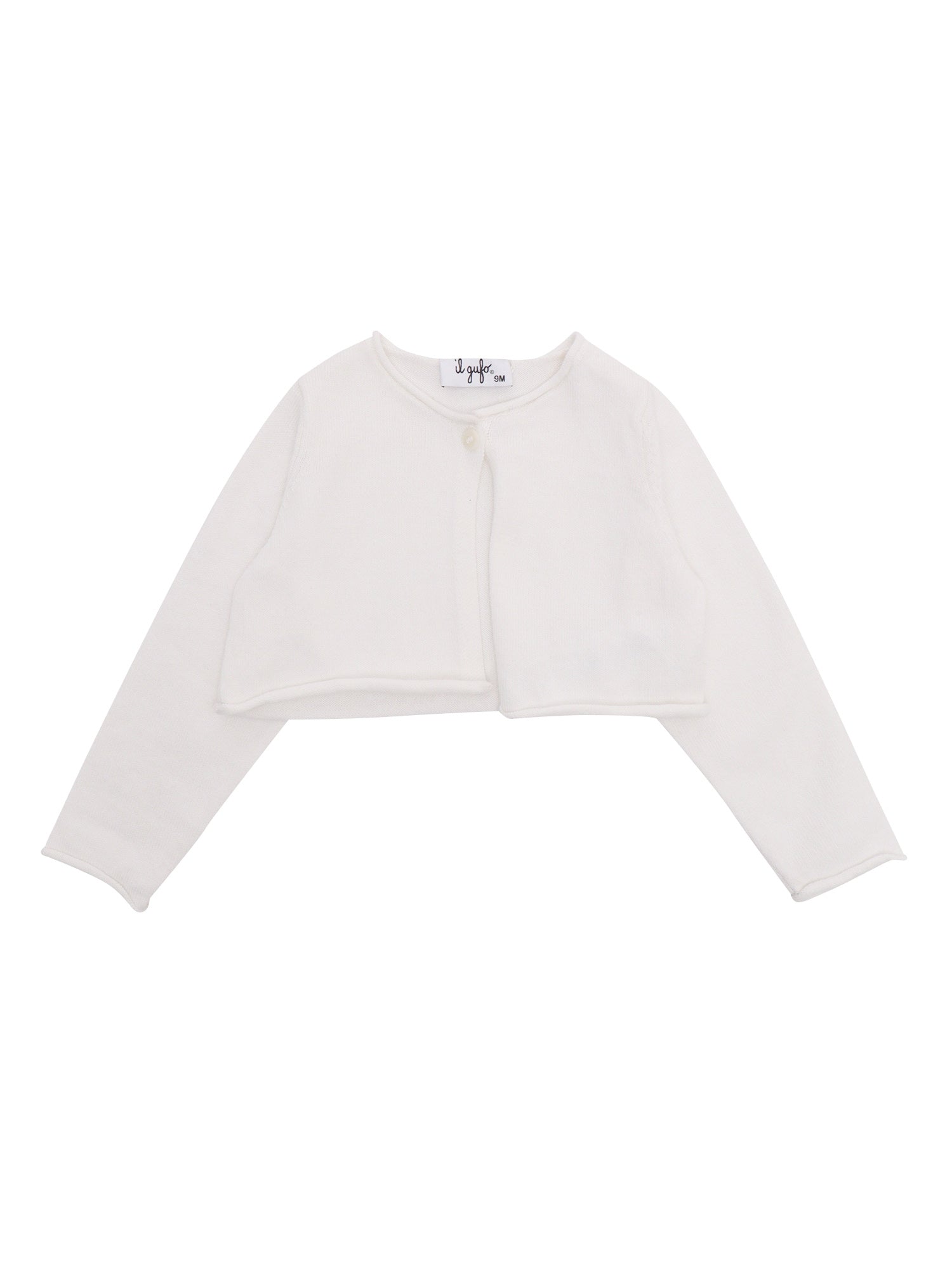 White tricot cardigan Cotton Crewneck