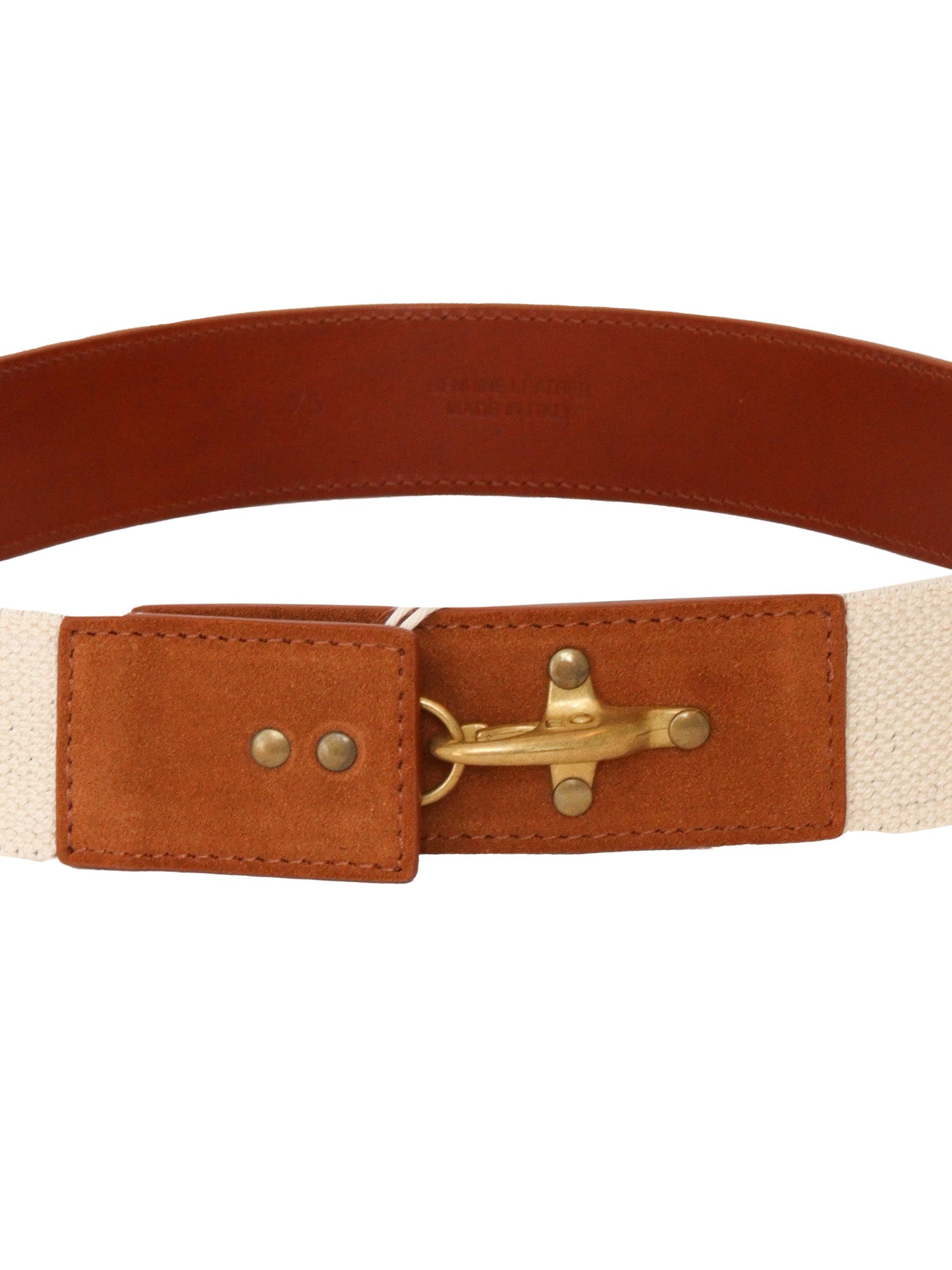 Elasticated Waistband Beige Textile Fiber Belt