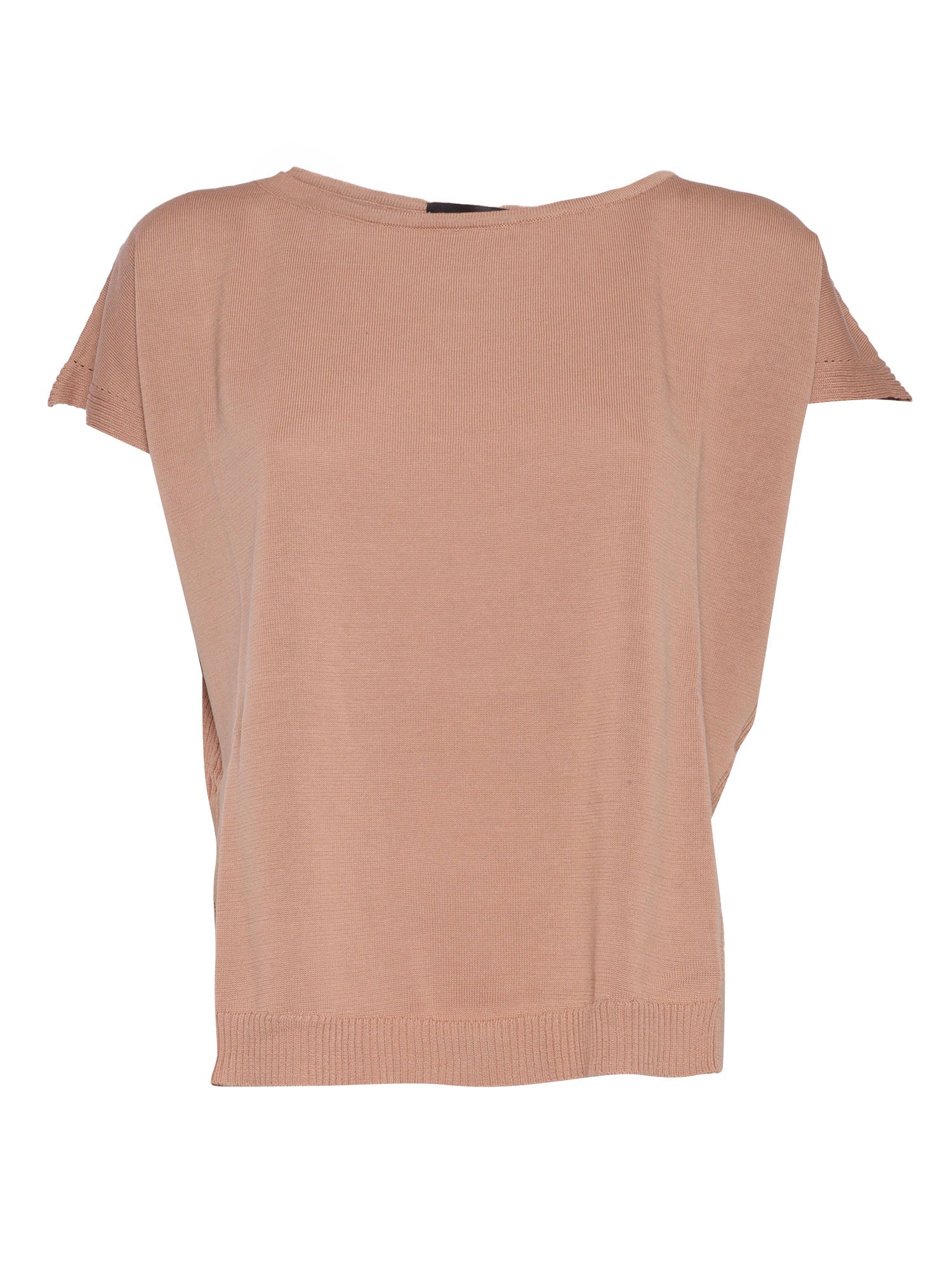 SLEEVELESS CREWNECK SWEATER Pink Cotton