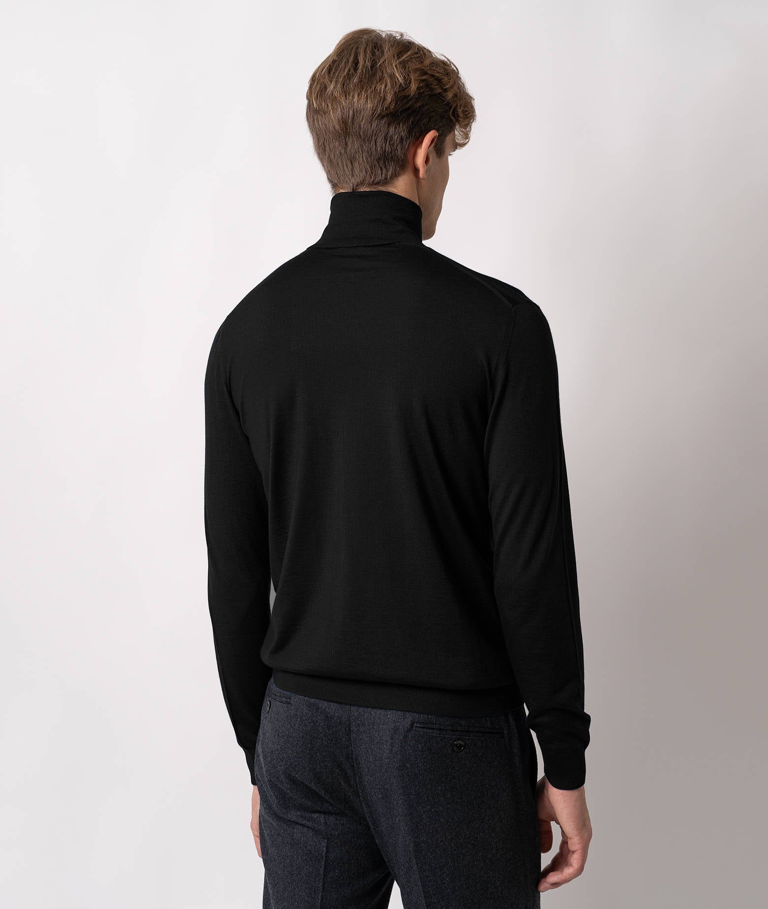 Turtleneck Cashmire And Silk Sweater Salisburgo Lightblue High Turtle Neck