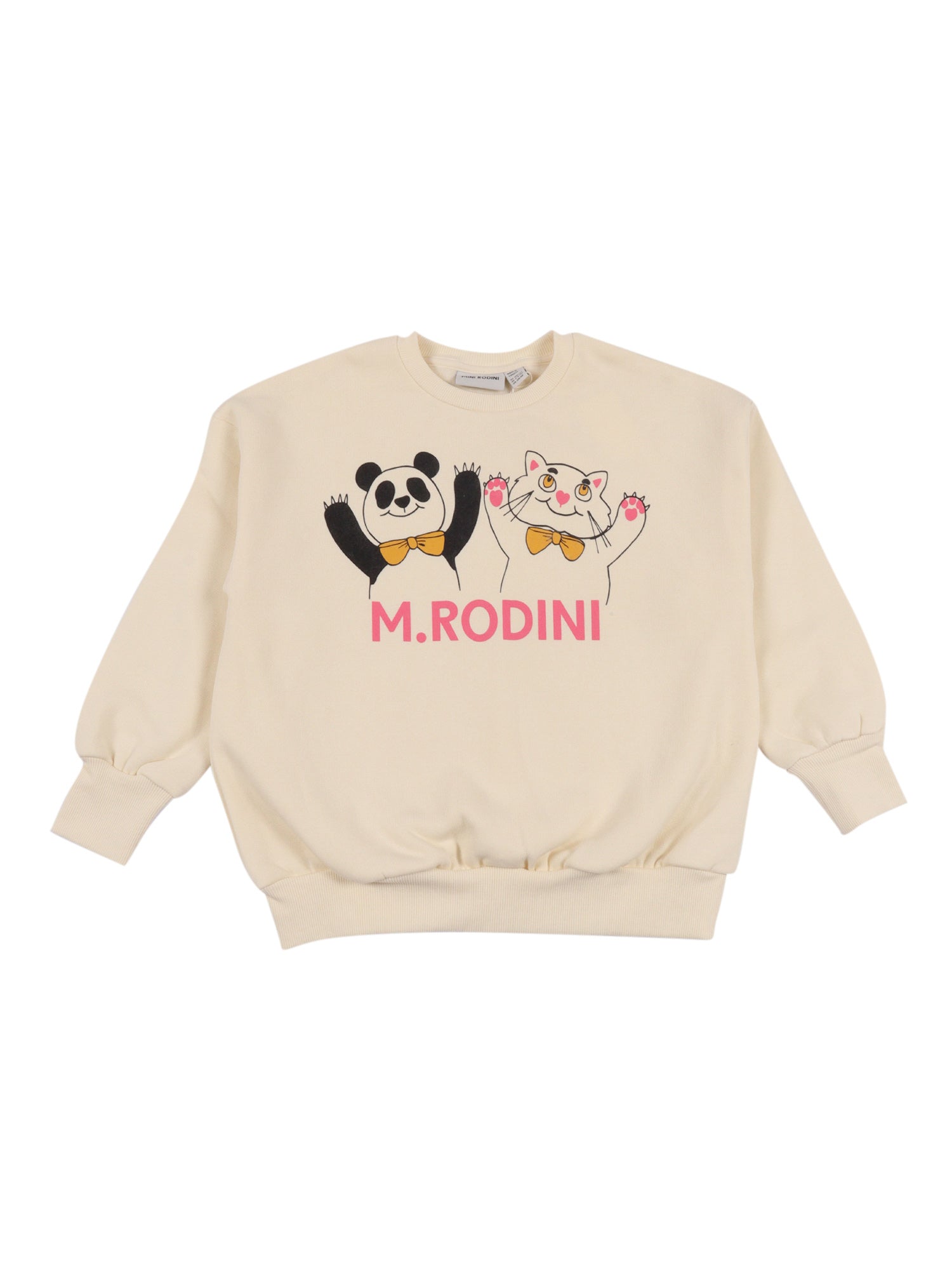 Panda & Cat Sweatshirt White Organic Cotton
