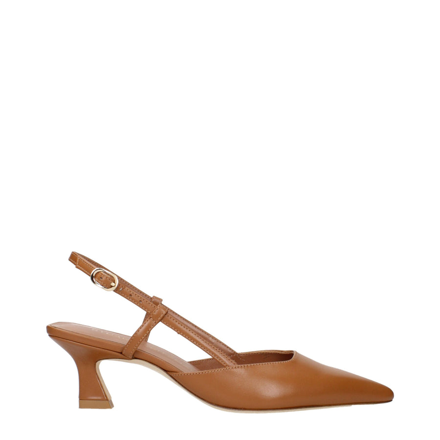 Stuart Weitzman Leather slingback heel in brown