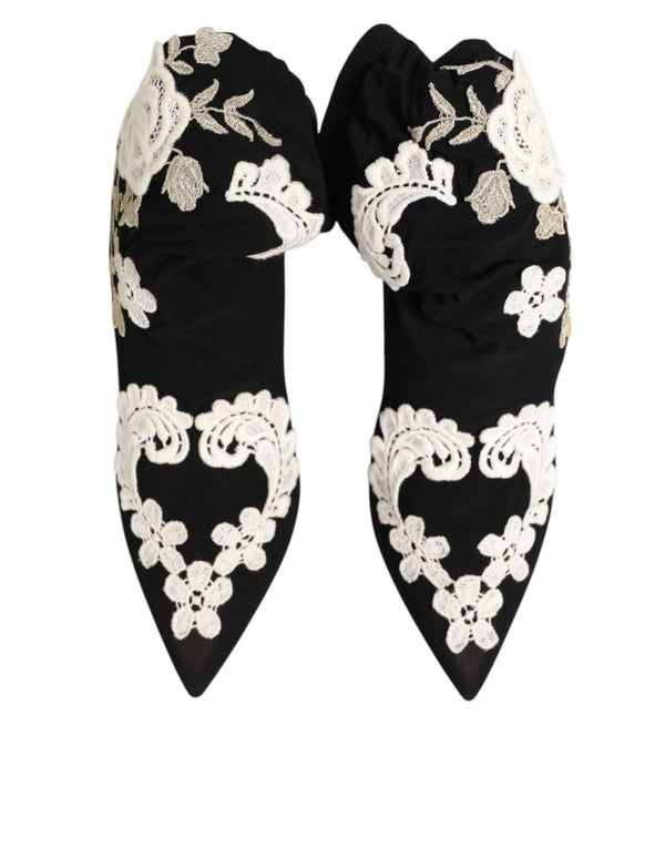 Dolce & Gabbana 95% Viscose stiletto boot in black