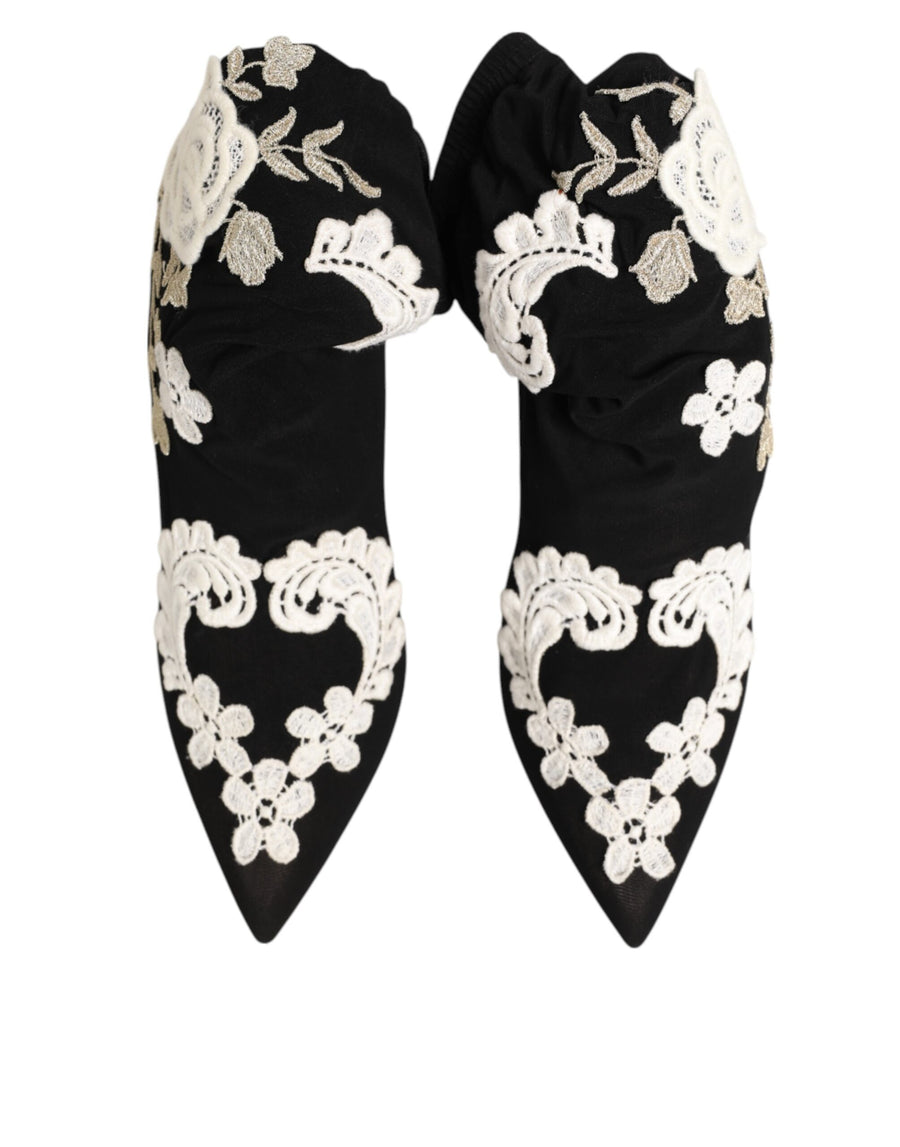Dolce & Gabbana 95% Viscose stiletto boot in black
