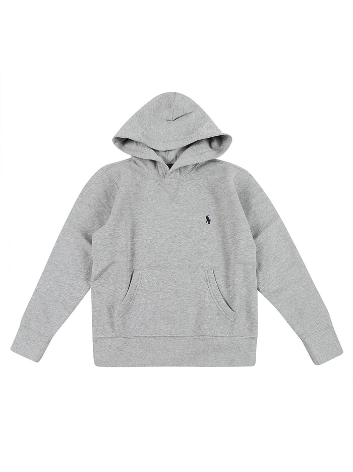 Ls Po Hood-tops-knit Grey Cotton Polyester