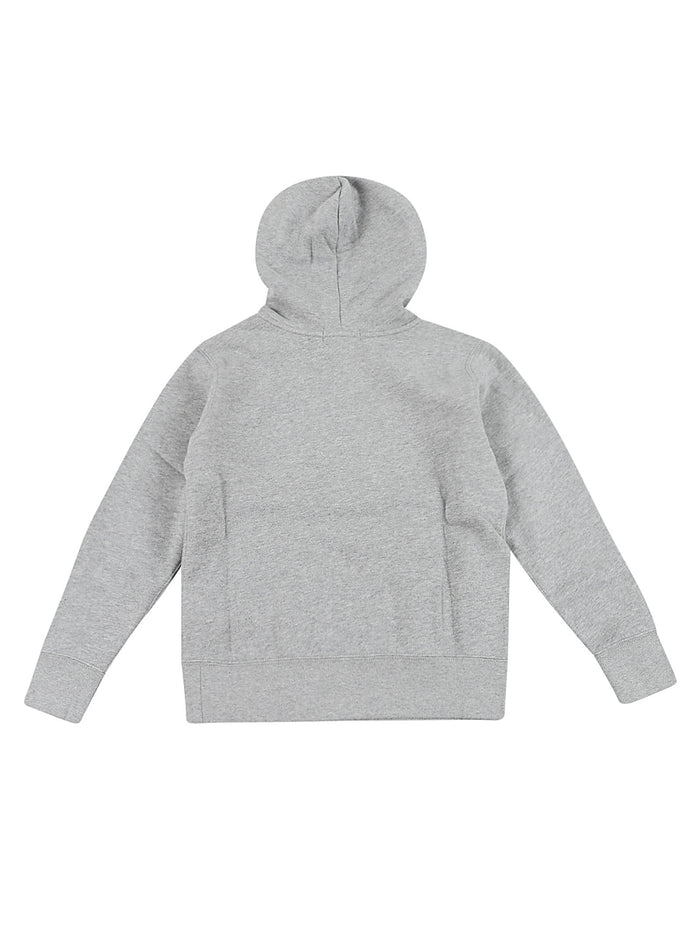 Ls Po Hood-tops-knit Grey Cotton Polyester