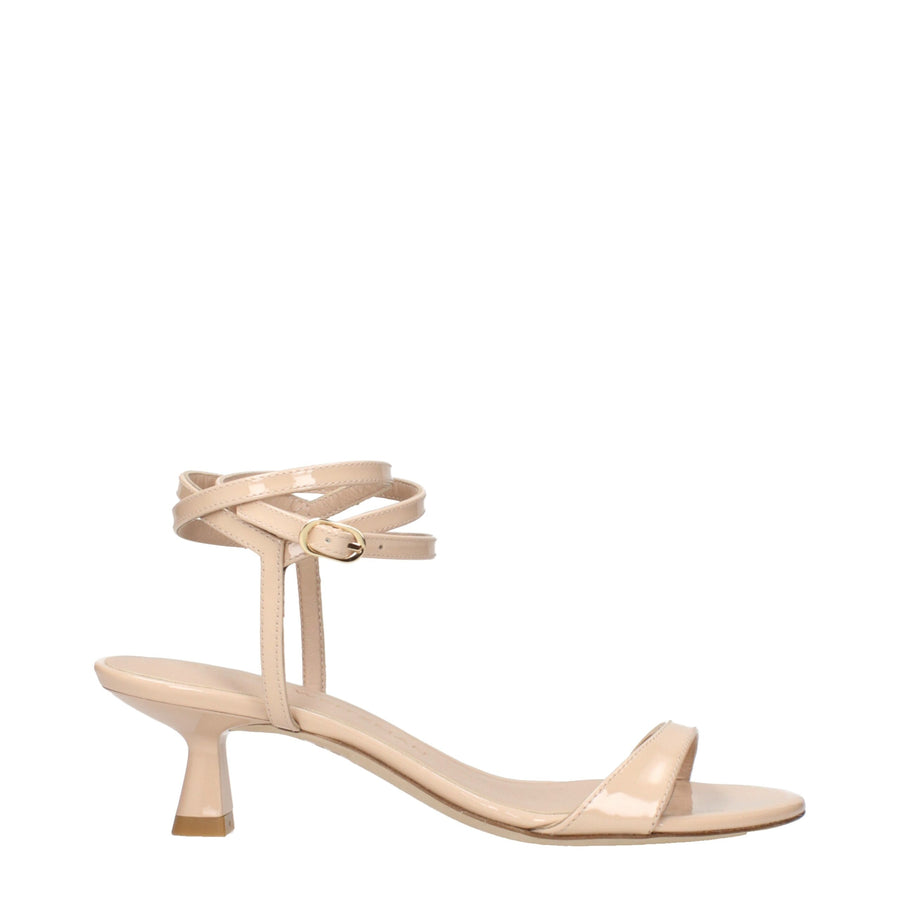 Stuart Weitzman Patent leather sandal in beige