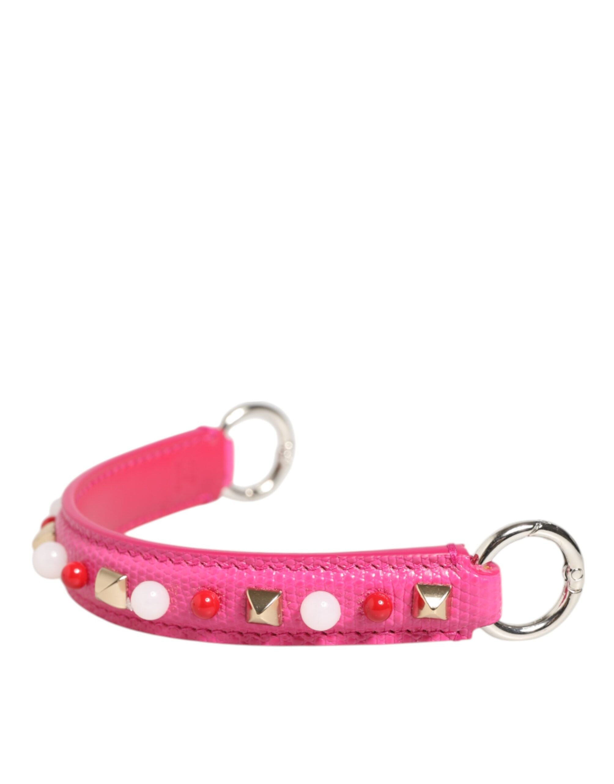 Pink Embellished Leather Bag Handle Women Shoulder Strap Calf Accessory