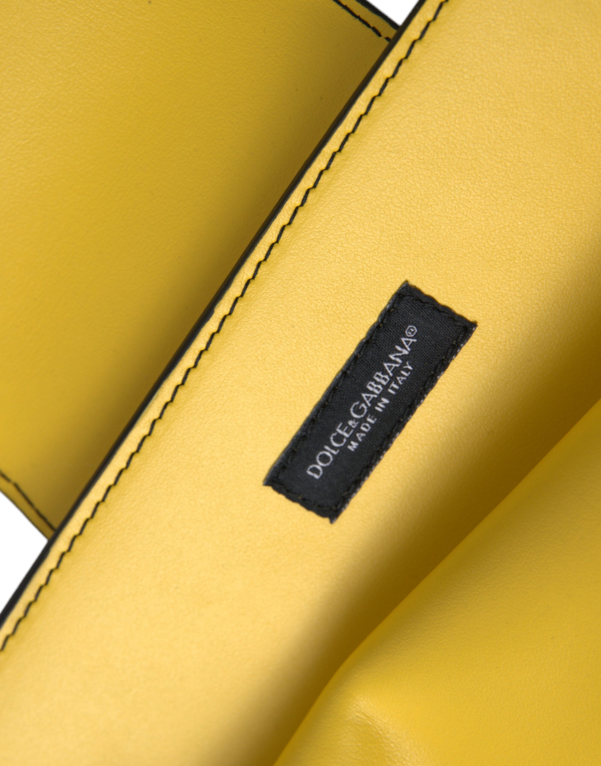 Yellow Smooth Leather Dg Logo Clutch Crossbody Case Bag Calfskin
