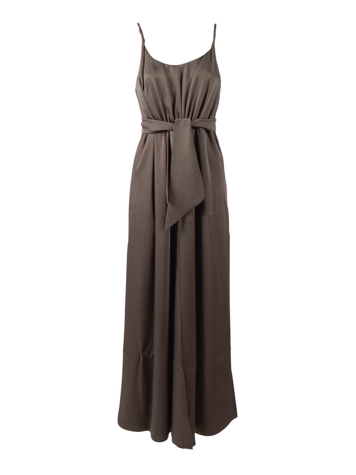 DRESS Grey Polyester Lining Midi