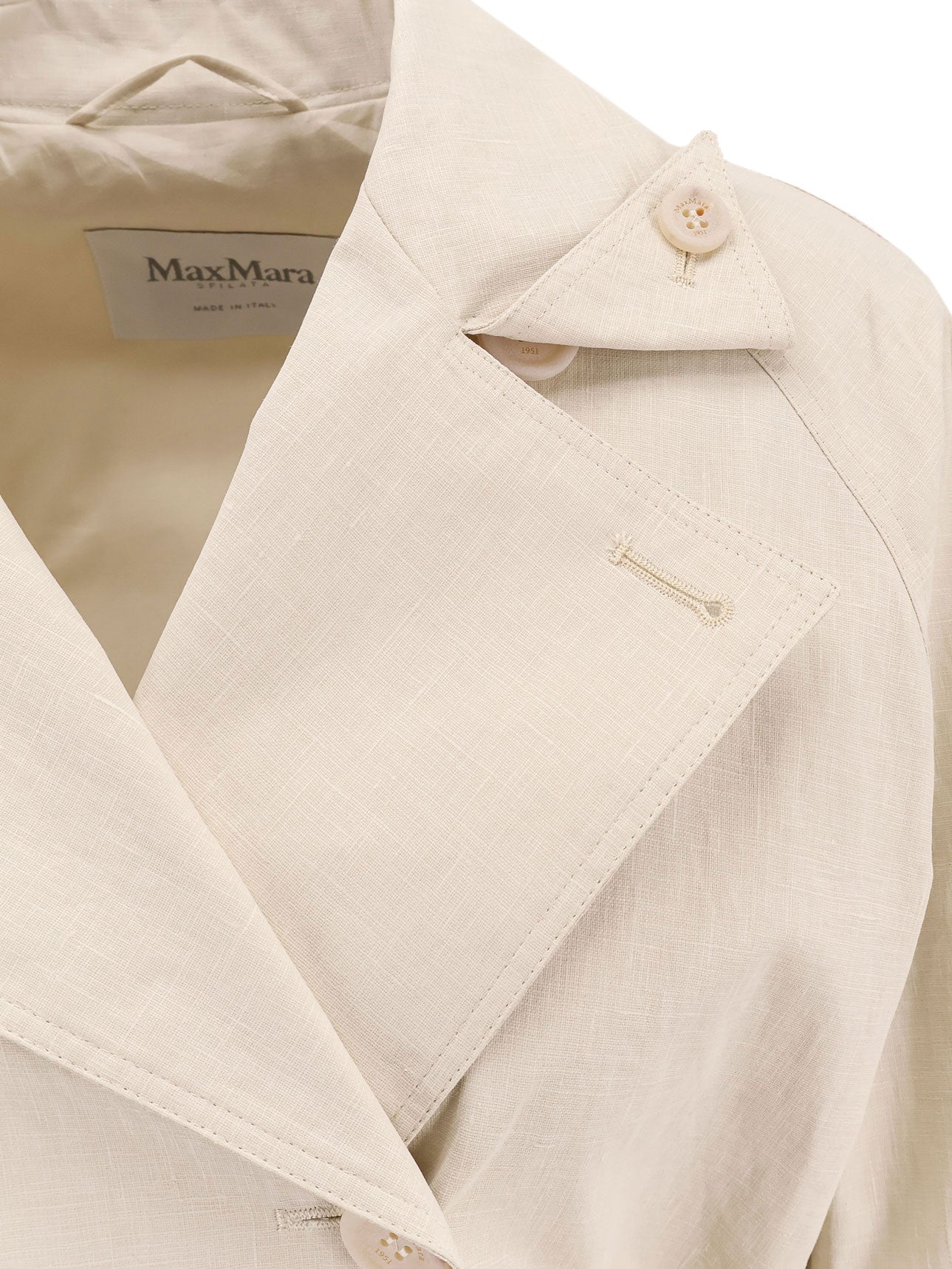 Max Mara Coats Beige Lino