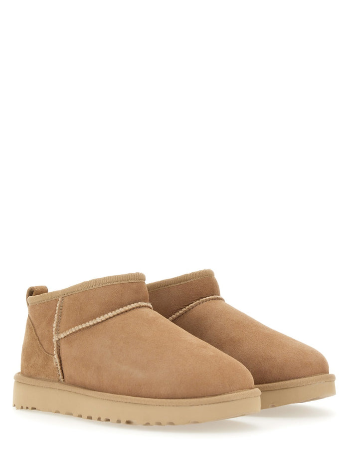 Boot Classic Ultra Mini Beige Leather