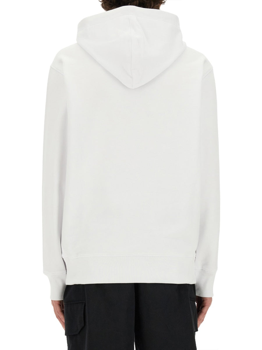 Teddy Print Sweatshirt White Cotton Sweatshirts