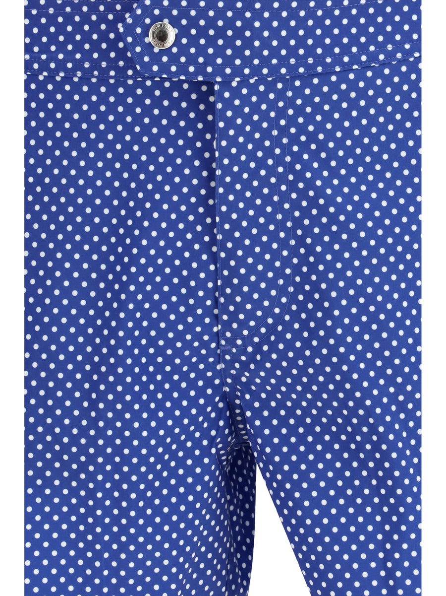Shorts Polka Dot Blue-White Blue/white Polyester Beachwear