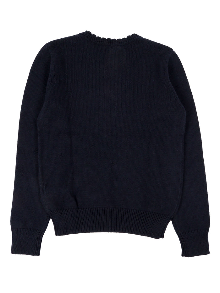 ICONIC BEAR-TOPS-SWEATER Blue Cotton Crewneck