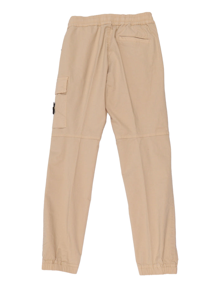 REGULAR TAPERED PANTS Beige Cotton Elastane