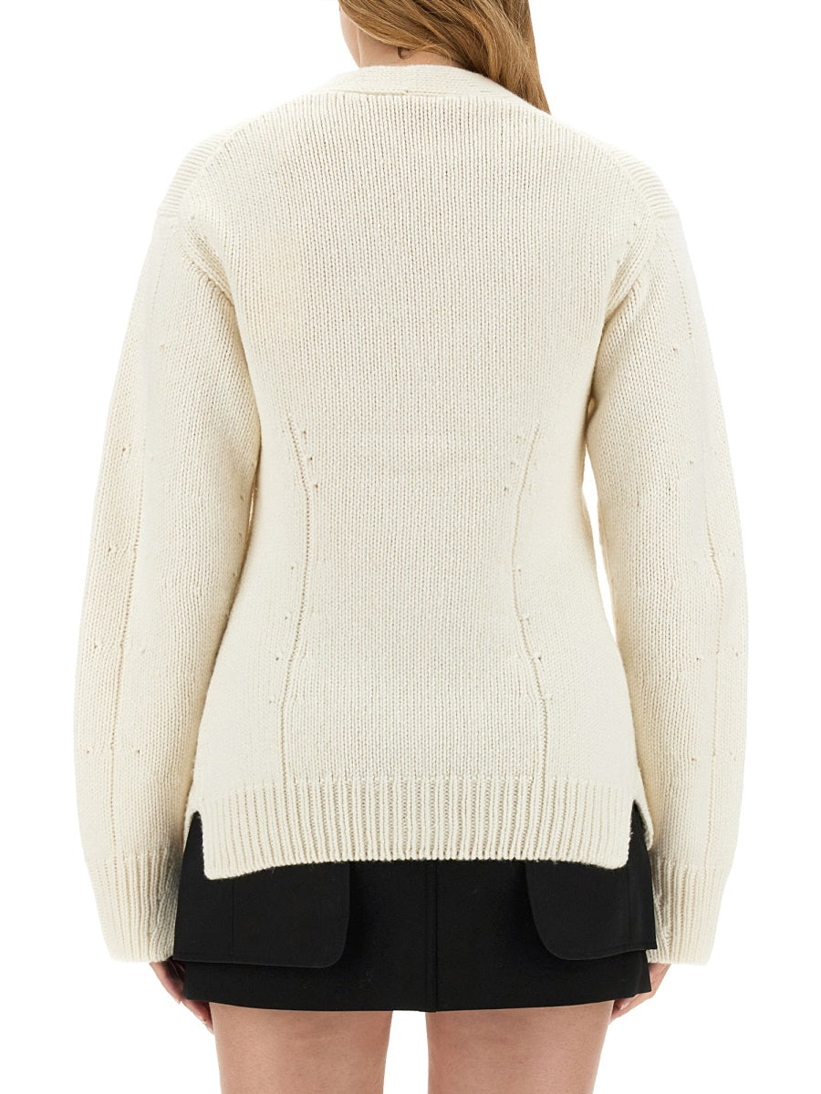 Tailored Cardigan Ivory Wool Jumpers