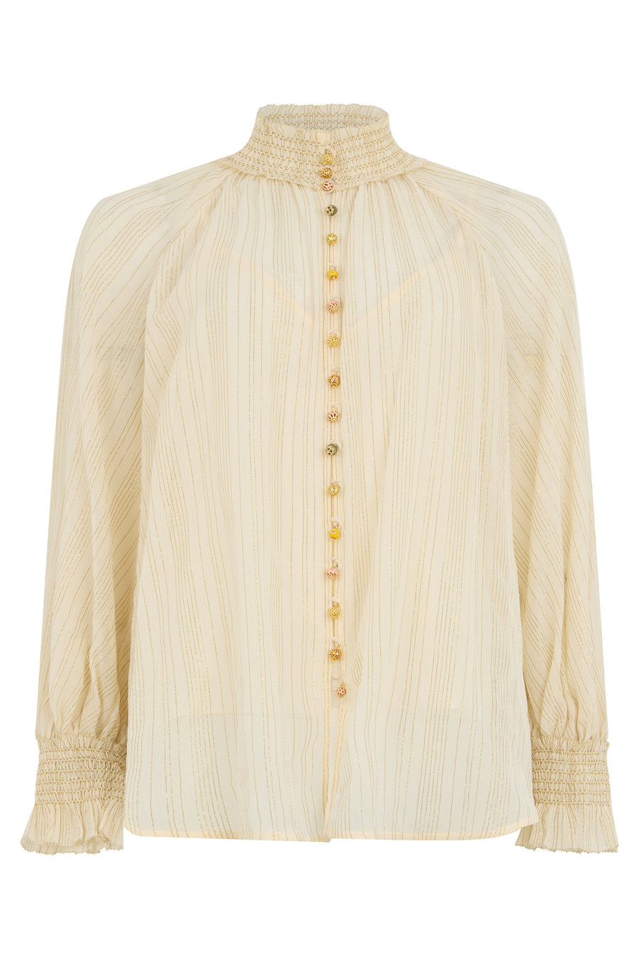 Cotton-Silk Blouse Cream Blouses