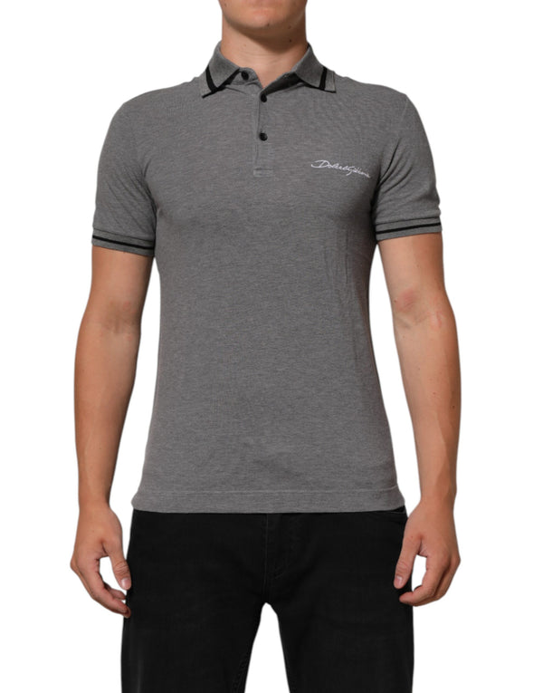 Dolce & Gabbana 100% Cotton polo in gray