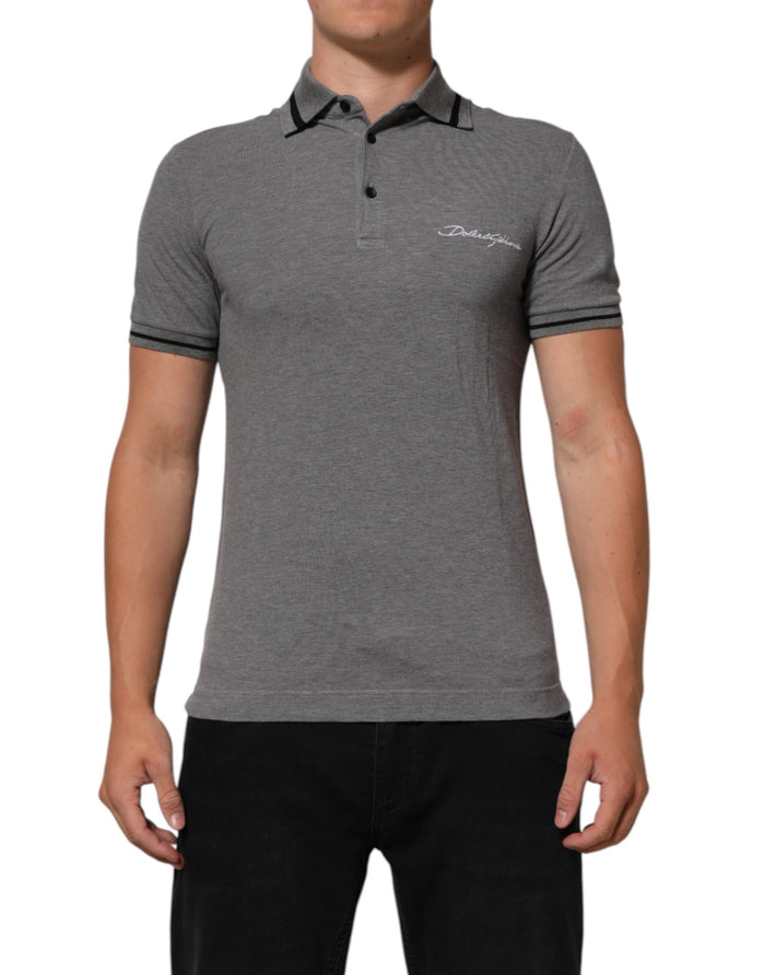 Dolce & Gabbana 100% Cotton polo in gray