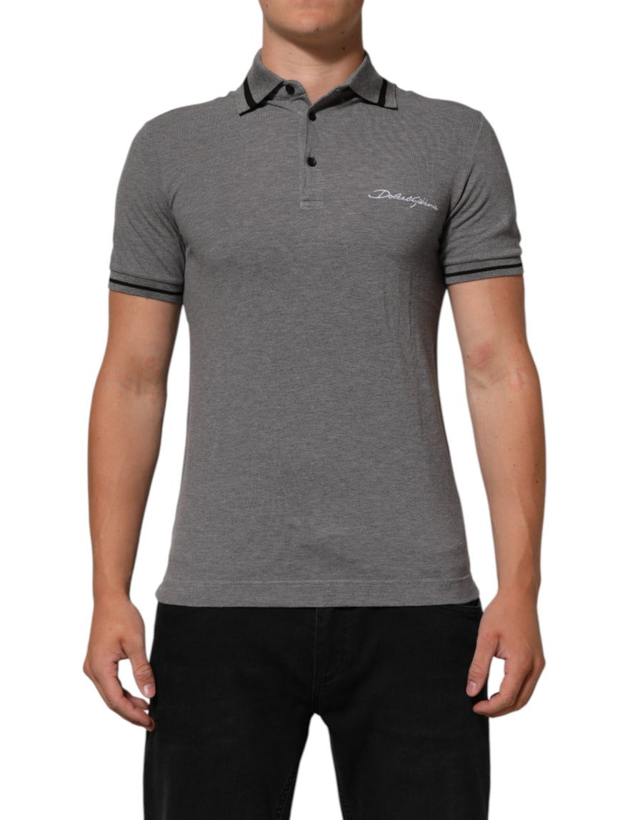 Dolce & Gabbana 100% Cotton polo in gray
