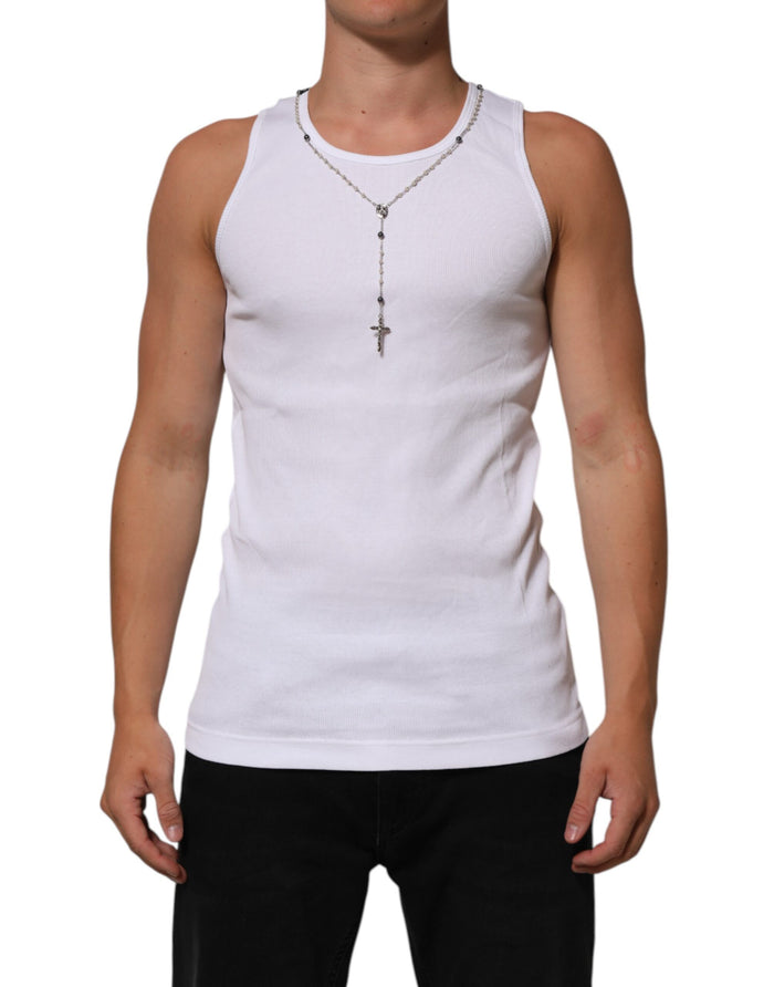 Dolce & Gabbana 100% Cotton tank top in white — view 2