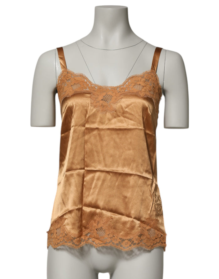 Dolce & Gabbana 80% Silk tank top in brown